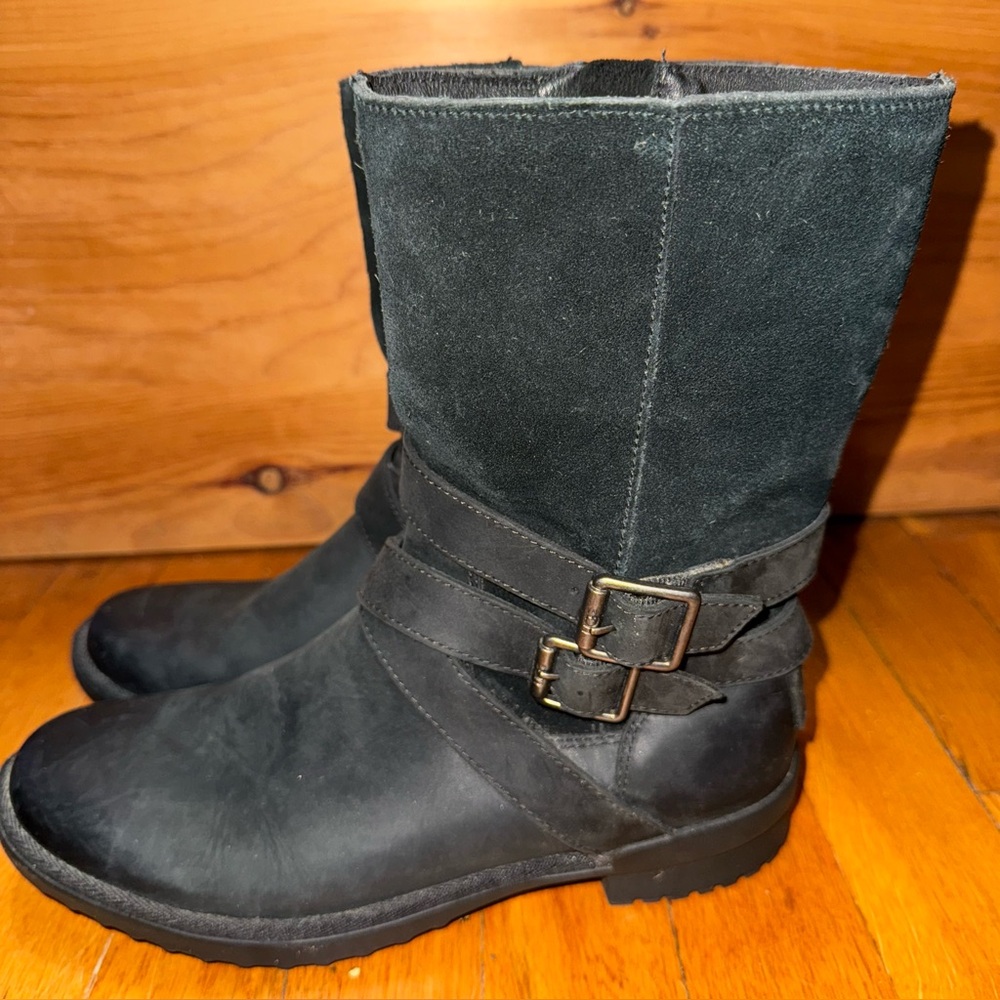 UGG Lorna Waterproof Leather Buckle Boots
